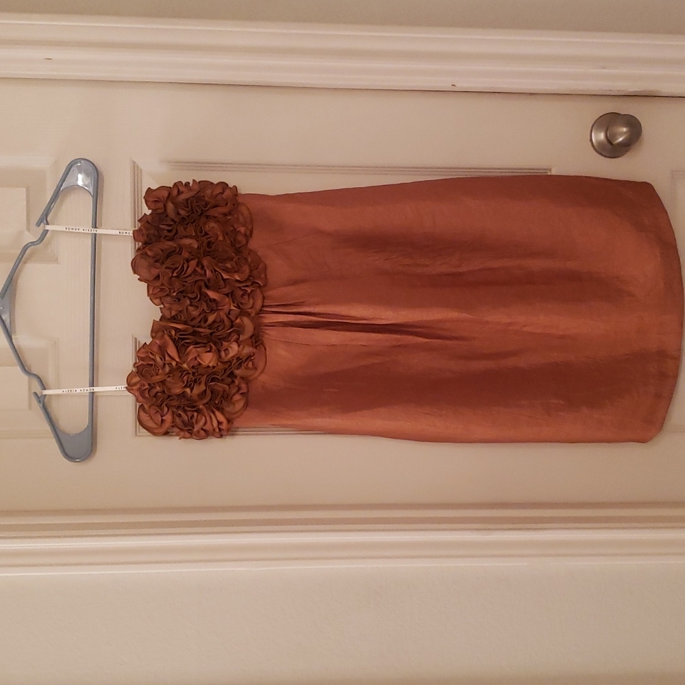 Alexia Admor Women's Cocktail Dress Size Medium Copper Brown Strapless Shift